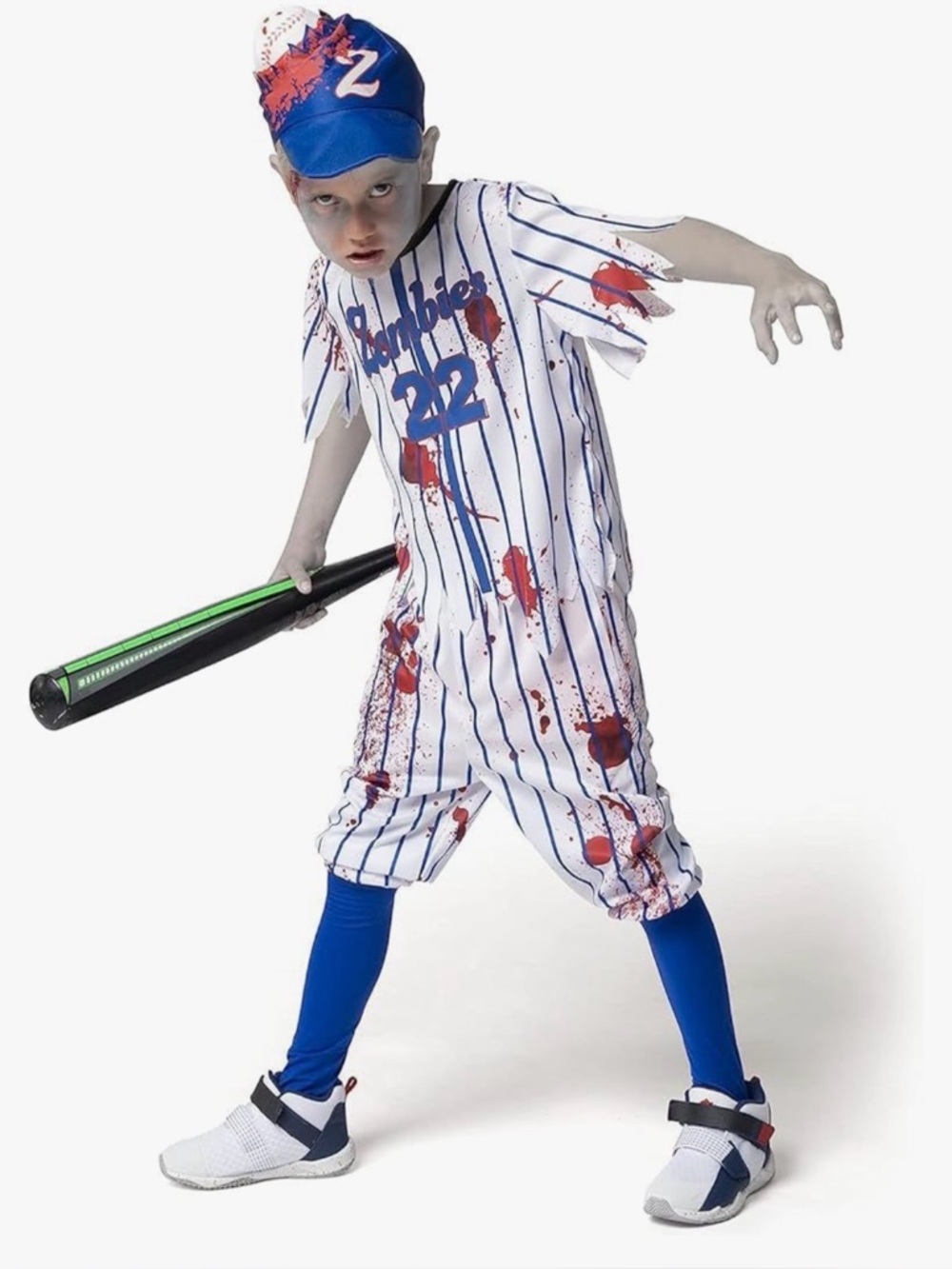 Spooktacular Creations Kids Zombie Baseball Costume Uniform Set Youth Small 5-7